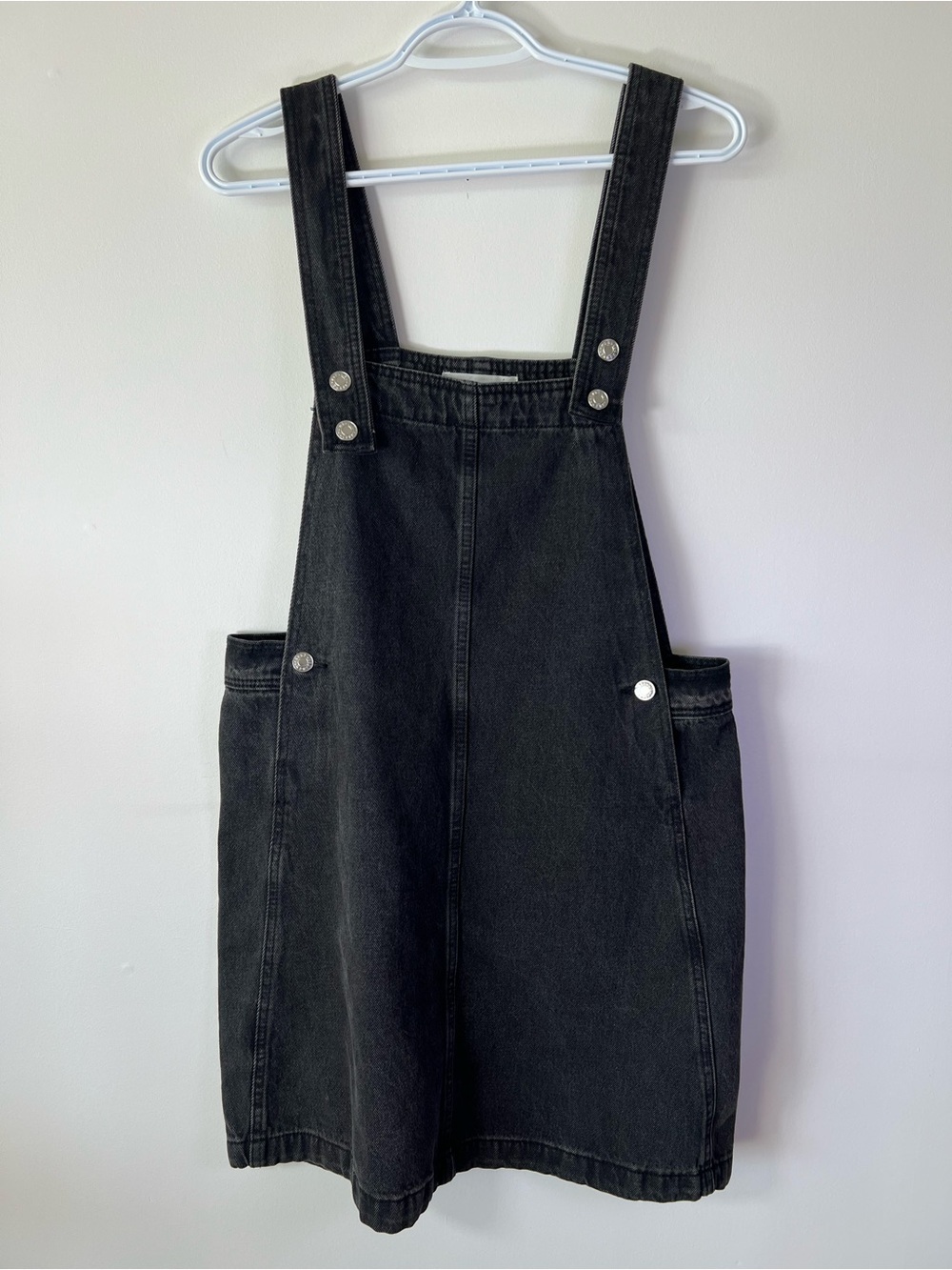 Mango MNG Women’s Medium Denim Black Denim Overall Dress
